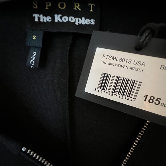 The Kooples Sport Mix Woven Jersey Zip Front Long Sleeve Top, S, NWT - Picture 4 of 10